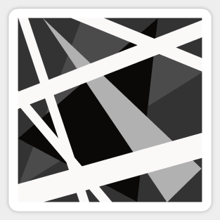 Inverted Abstract Black and White Geometric Lines Sticker